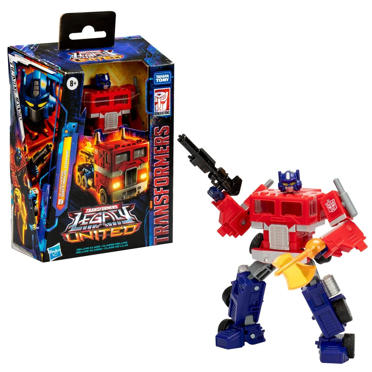 Transformers Legacy United Deluxe Class G1 Universe Optimus Prime showing package