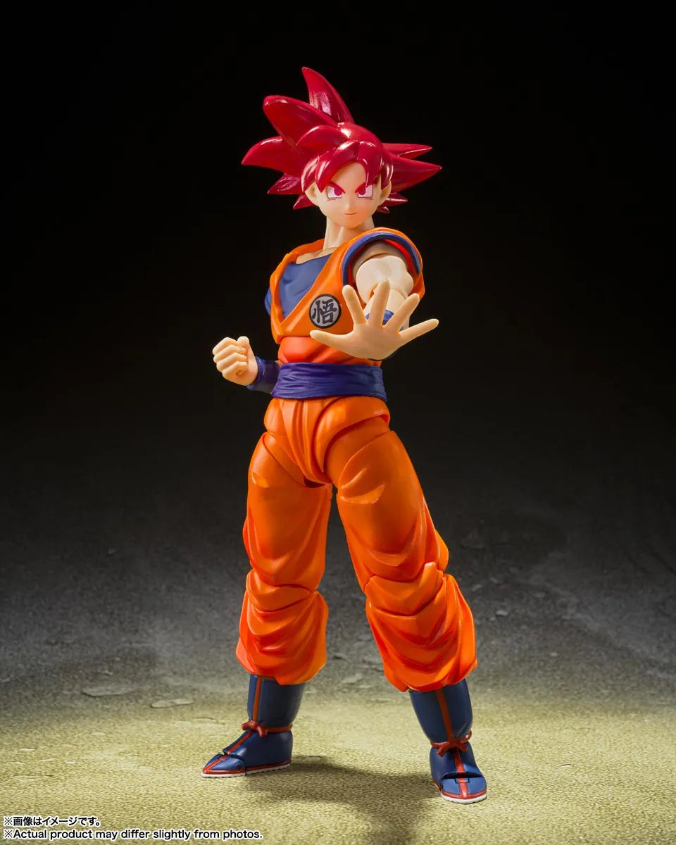 Super Saiyan God Son Goku - Saiyan God of Virtue - "Dragon Ball Super", Tamashii Nations S.H.Figuarts standing pose