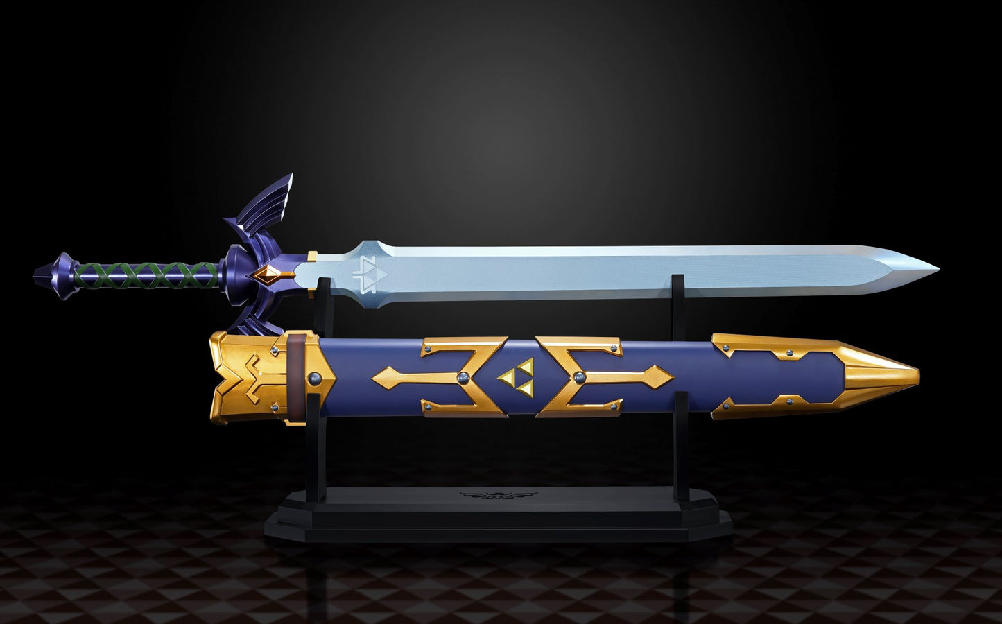 THE LEGEND OF ZELDA MASTER SWORD "THE LEGEND OF ZELDA" sword on display stand