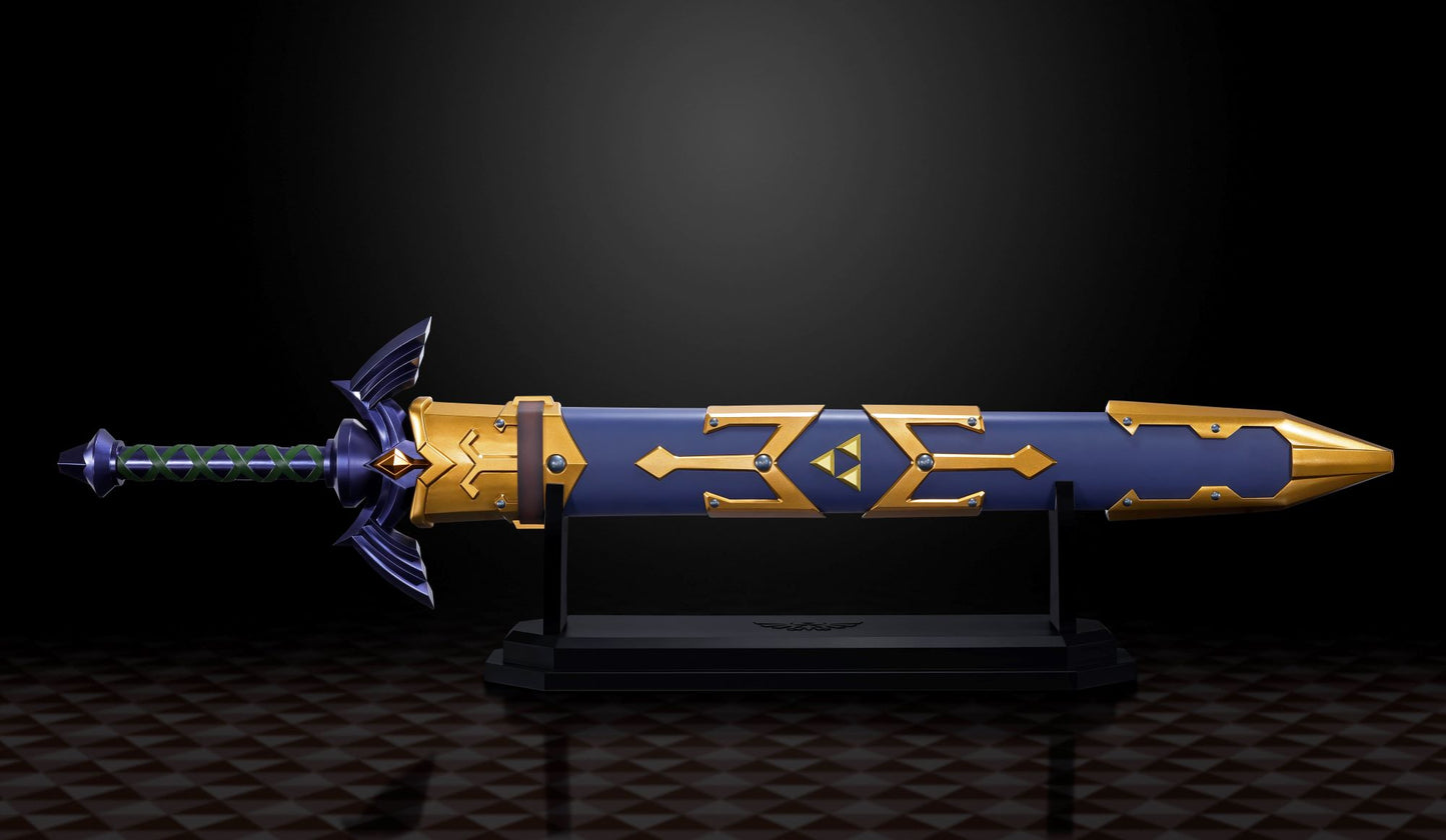 THE LEGEND OF ZELDA MASTER SWORD "THE LEGEND OF ZELDA" sword on stand with sleeve