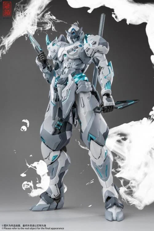 CangDao CD-07W Hurricane Ninja Zhan Ming (White Ghost Ver.) Action Figure holding spears