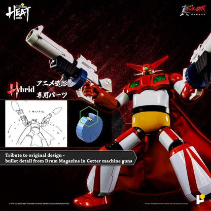 Getter Robo Armageddon Pose+ Metal Heat Series Getter 1 standing 2 giant guns 