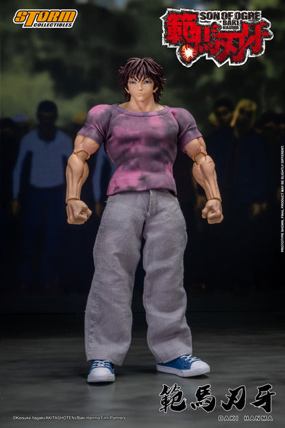 BAKI HANMA "SON OF THE ORGE" Action Figuree Storm Collectibles front view with cloths