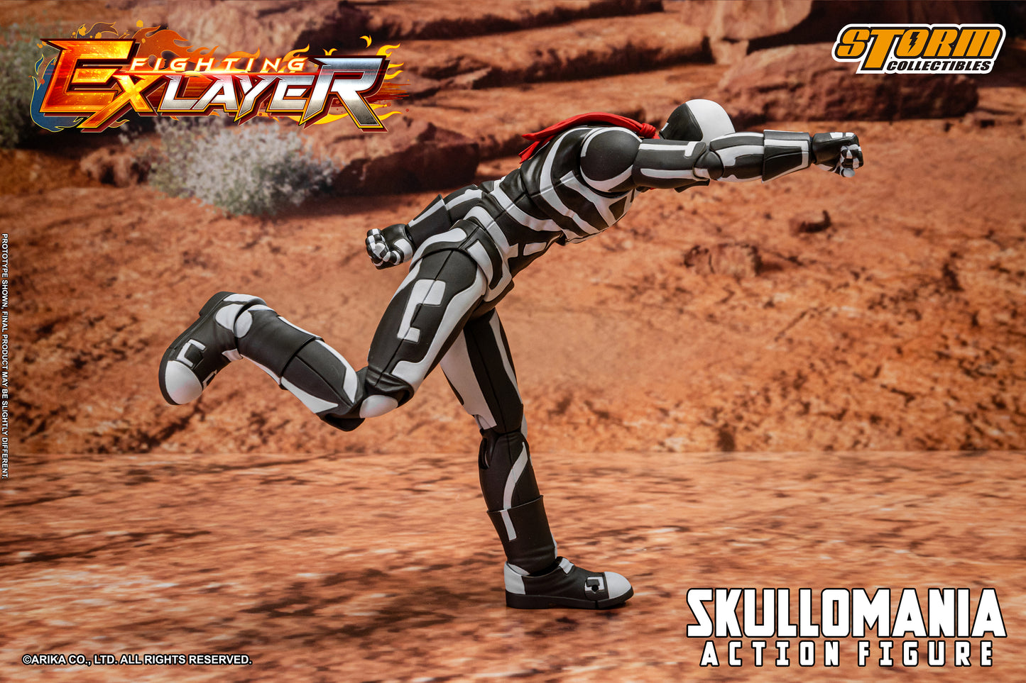 Street Fighter EX Layer Skullomania 1/12 Scale by Storm Collectibles punching pose