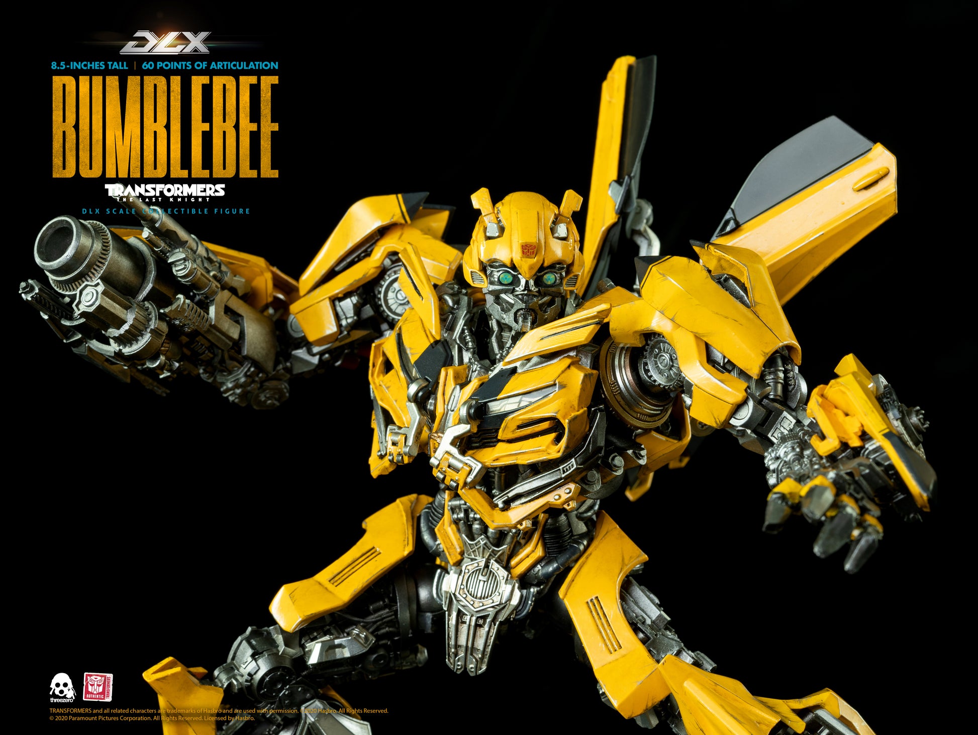 Transformers: The Last Knight – DLX Bumblebee action pose with cannon