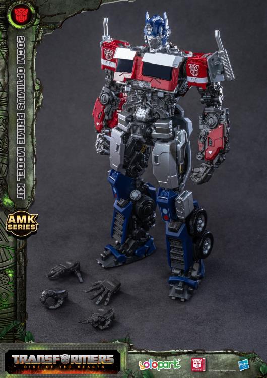Transformers: Rise of the Beasts Optimus Prime Advanced Model Kit showing all accessories