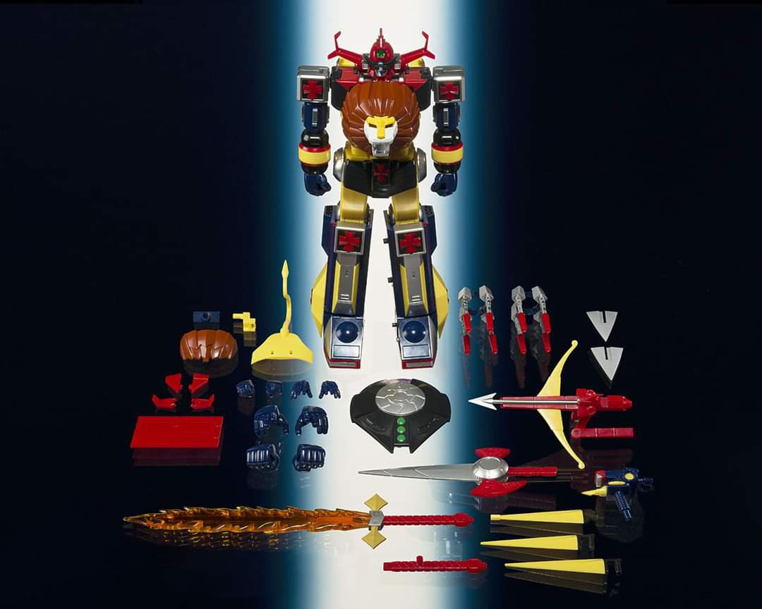 Premium Bandai Candy SMP [SHOKUGAN MODELING PROJECT] FUTURE ROBOT DALTANIOUS CROSS IN SET showing all accessories