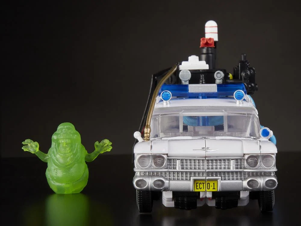 Transformers Collaborative Ghostbusters x Transformers Ectotron Ecto-1 vehicle with slimer