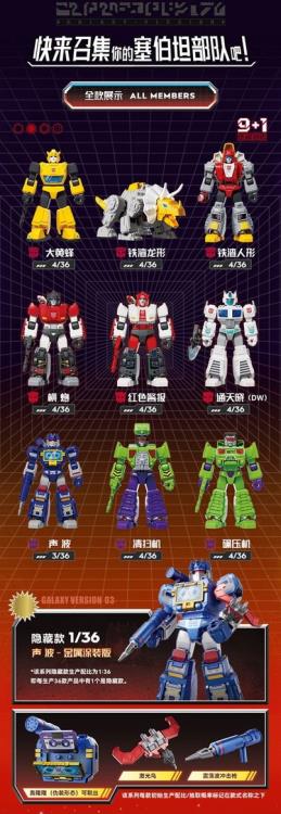 Transformers G1 Galaxy Version Vol. 3 Boxed Set of 9 Model Kits showing a picture of all of the characters