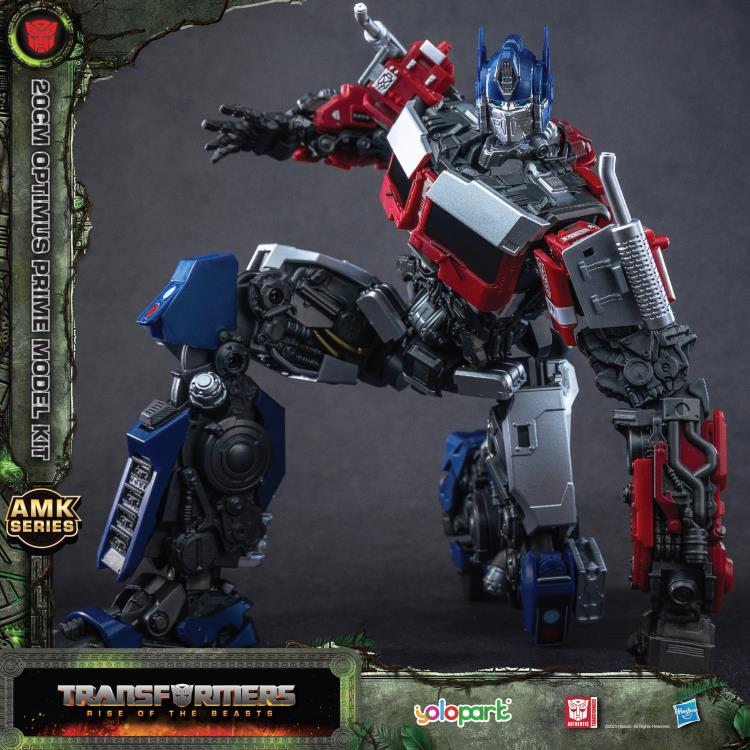 Transformers: Rise of the Beasts Optimus Prime Advanced Model Kit kneeling pose