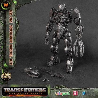 Transformers: Rise of the Beasts Scourge Advanced Model Kit showing all accessories