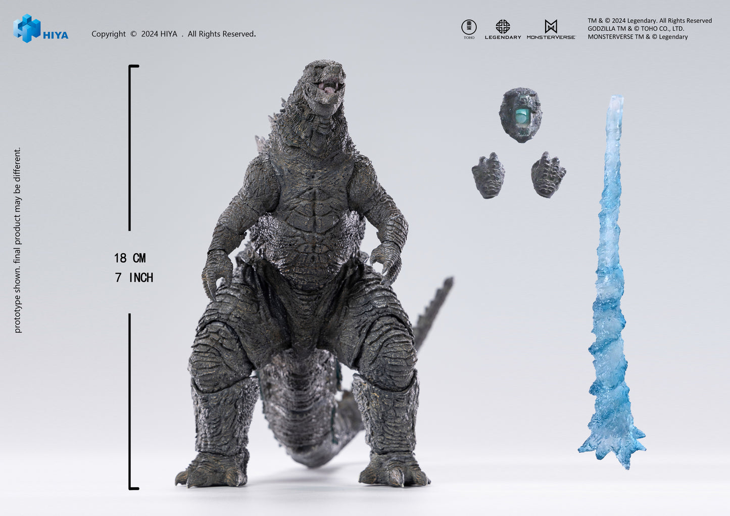 Pre Order Heat Ray Godzilla Light-Up Figure PX (2021) "Godzilla vs. Kong" - Hiya Toys Exquisite Basic+ Series