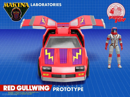 Red Gulling Makina Sports Car/Jet with Action Figure & Power Helmet (M.A.S.K.)