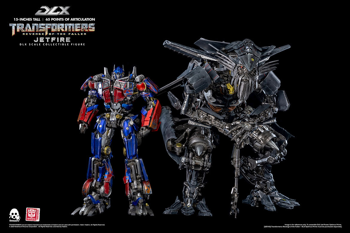 Transformers: Revenge of the Fallen DLX Jetfire Threezero standing next to prime